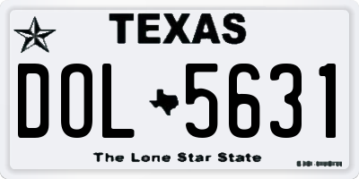 TX license plate DOL5631
