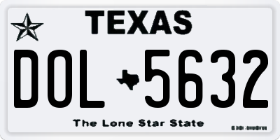 TX license plate DOL5632