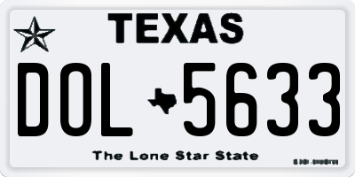 TX license plate DOL5633