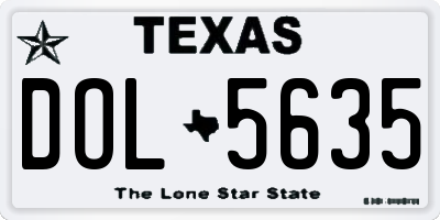 TX license plate DOL5635
