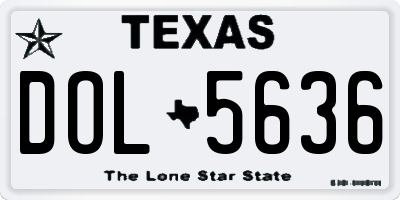 TX license plate DOL5636