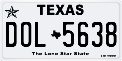 TX license plate DOL5638