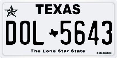 TX license plate DOL5643