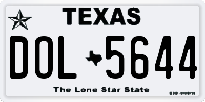 TX license plate DOL5644