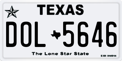 TX license plate DOL5646