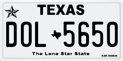TX license plate DOL5650