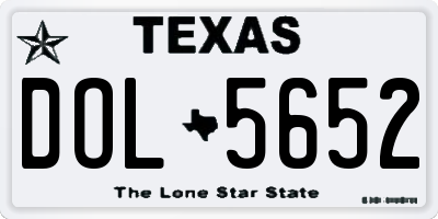 TX license plate DOL5652