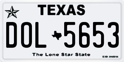 TX license plate DOL5653