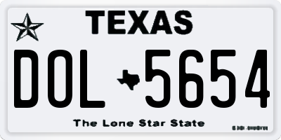 TX license plate DOL5654