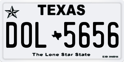 TX license plate DOL5656