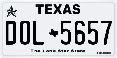 TX license plate DOL5657
