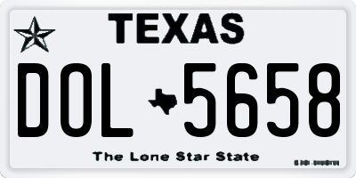 TX license plate DOL5658