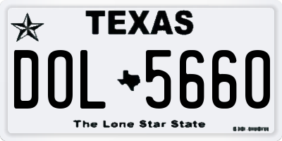 TX license plate DOL5660