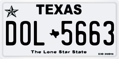 TX license plate DOL5663