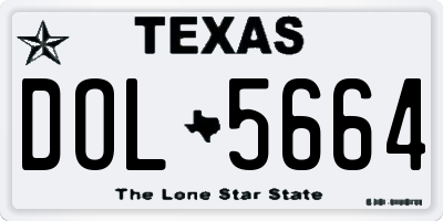 TX license plate DOL5664