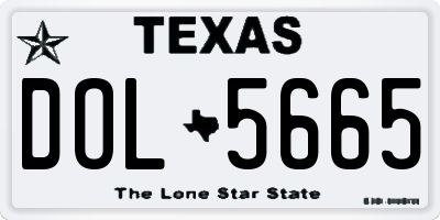 TX license plate DOL5665