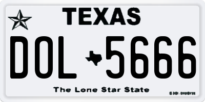 TX license plate DOL5666