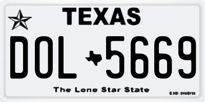 TX license plate DOL5669