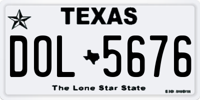 TX license plate DOL5676