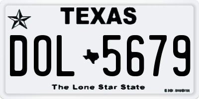 TX license plate DOL5679