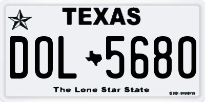 TX license plate DOL5680