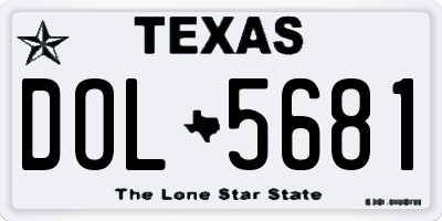 TX license plate DOL5681