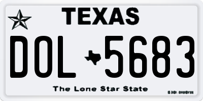 TX license plate DOL5683