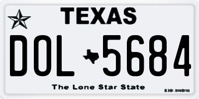 TX license plate DOL5684