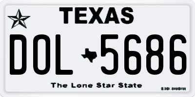 TX license plate DOL5686