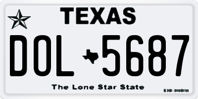 TX license plate DOL5687