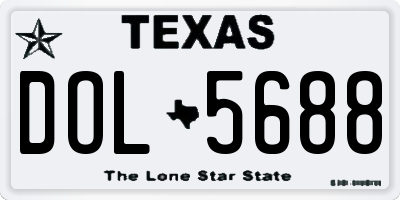 TX license plate DOL5688
