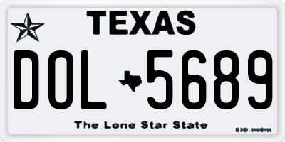 TX license plate DOL5689
