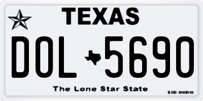 TX license plate DOL5690
