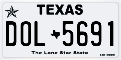 TX license plate DOL5691