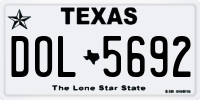 TX license plate DOL5692