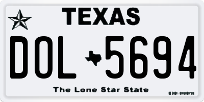 TX license plate DOL5694