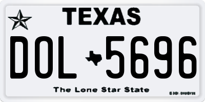 TX license plate DOL5696