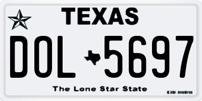 TX license plate DOL5697