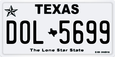 TX license plate DOL5699