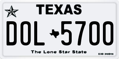 TX license plate DOL5700