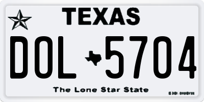 TX license plate DOL5704