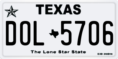 TX license plate DOL5706