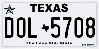 TX license plate DOL5708