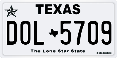 TX license plate DOL5709
