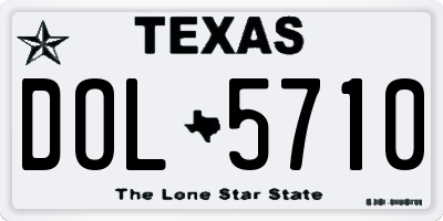 TX license plate DOL5710