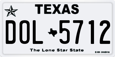 TX license plate DOL5712
