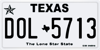 TX license plate DOL5713