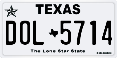 TX license plate DOL5714