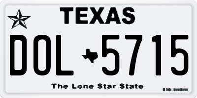 TX license plate DOL5715