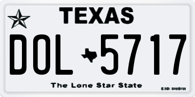 TX license plate DOL5717